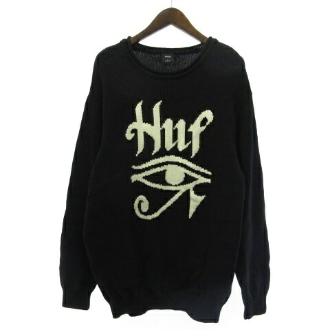 【中古】ハフ HUF ニット セーター プルオーバー 長袖 黒 ブラック ■GY28 レディース 【ベクトル 古着】 260214