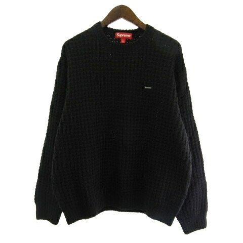 【中古】シュプリーム SUPREME 25AW Small Box Waffle Sweater スモールボックス席 ワーヘル 編み物 プルオーバー ティーシャツ 黒 黒いこと L ☆AA★ メンズ 【ベクター 古着】 260320