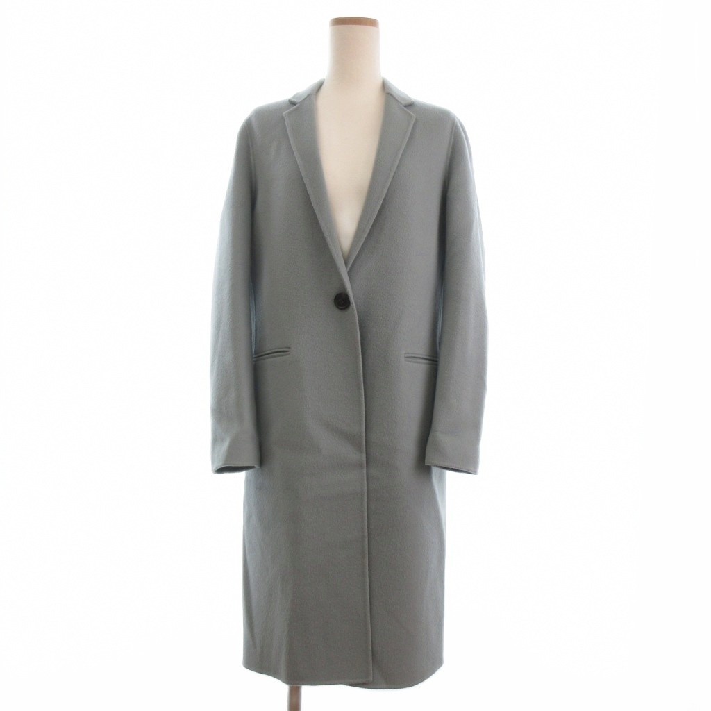 【中古】セオリー Theory チェスター コート ロング 長袖 カシミヤ混 S 青 ブルー レディース 【ベクトル 古着】 260317