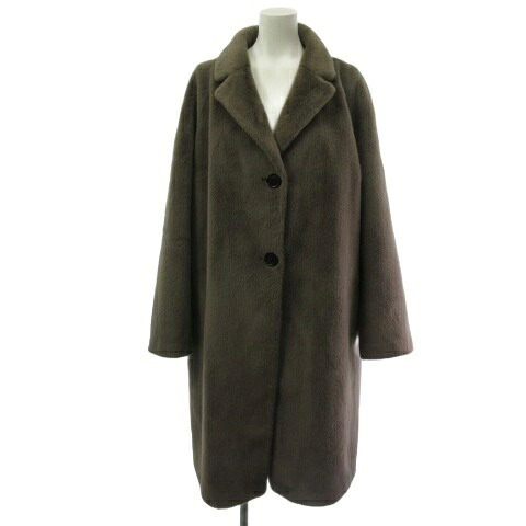 【中古】リネージオ LIGNAGGIO 美品 エコファー コート ロング グレー L レディース 【ベクトル 古着】 260318