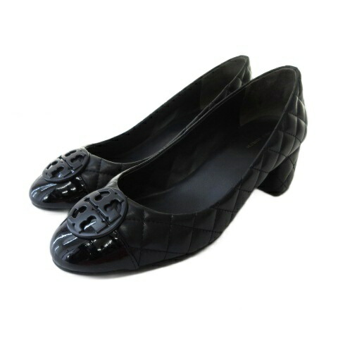 【中古】トリーバーチ TORY BURCH 154132 パンプス キルティング 黒 黒いこと 8 25珊  【ベクター 古着】 260318