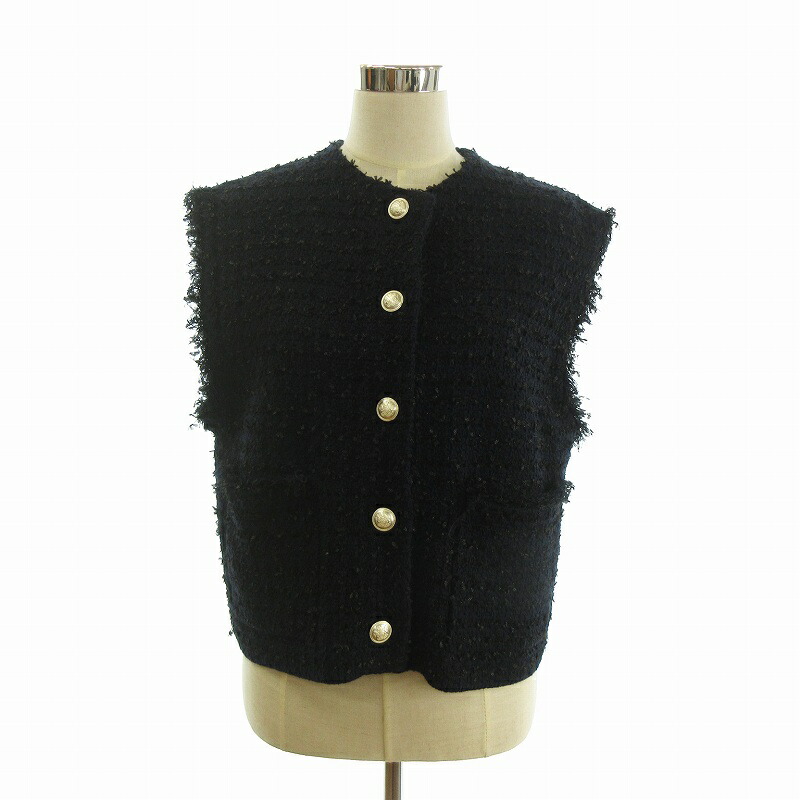 UNITED ARROWS ユナイテッドアローズ 23SS ファンシーツイード ノーカラーベスト 1522-257-2904 ホワイト 36 ITDSUP4H606O UNITED ARROWS（ユナイテッドアローズ）の「ファンシーツイード