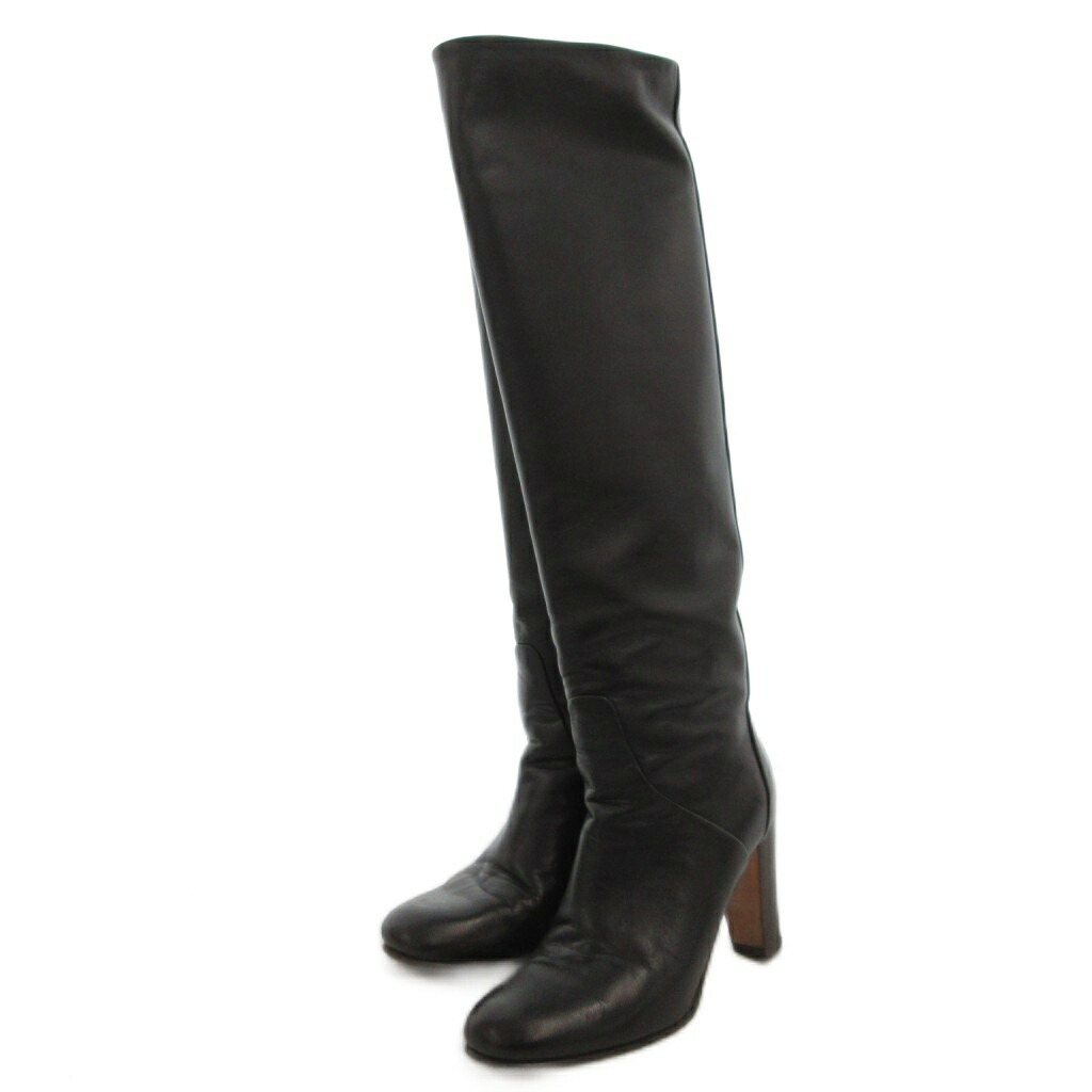 ［美品］L' AUTRE CHOSE ブラックロングブーツ 楽天市場】ロートルショーズ L'autre chose レザー ロングブーツ 36