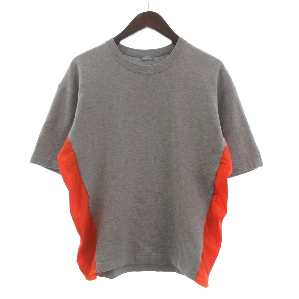 【中古】カラー kolor ビーコン BEACON Tシャツ カットソー 半袖 バイカラー 別布切替 クルーネック 2 グレー オレンジ メンズ 【ベクトル 古着】 251008