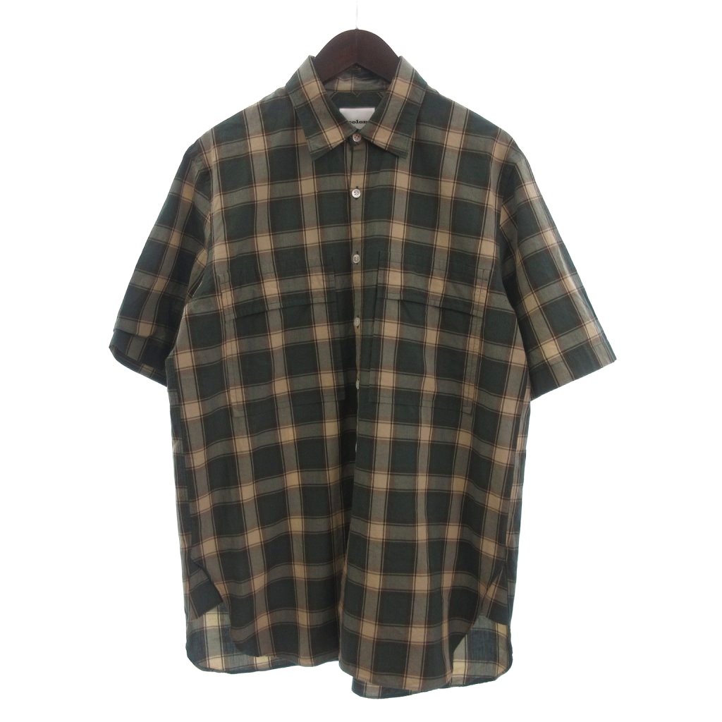 【中古】コロン colon ショートスリーブ ダブルポケットシャツ 半袖 コットン チェック CSH-15 緑 グリーン 1 メンズ 【ベクトル 古着】 251025