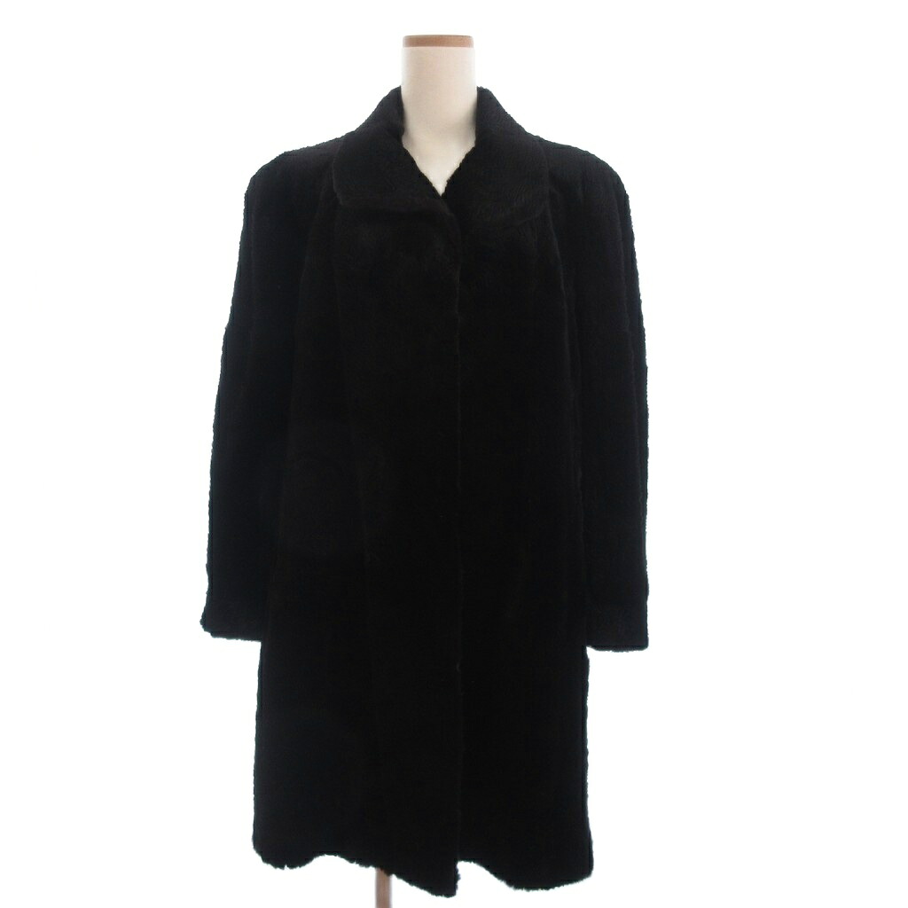 【中古】ギラロッシュ Guy Laroche Paris 毛皮コート ロング丈 ファー シェアードミンク 黒 ブラック F レディース 【ベクトル 古着】 251027