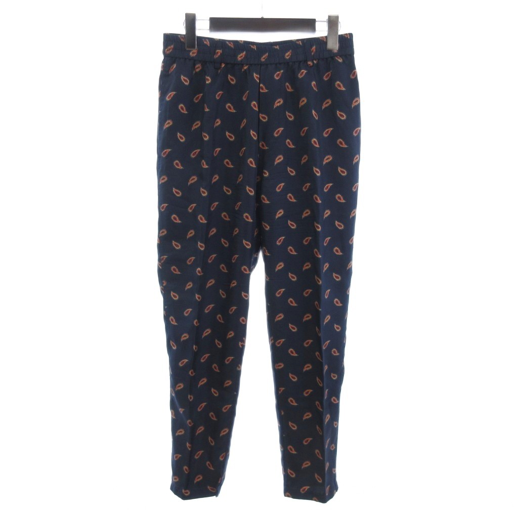 【中古】バナナタイム BANANATIME パンツ イージー ロング シルクペイズリー柄 紺 ネイビー XS レディース 【ベクトル 古着】 251114