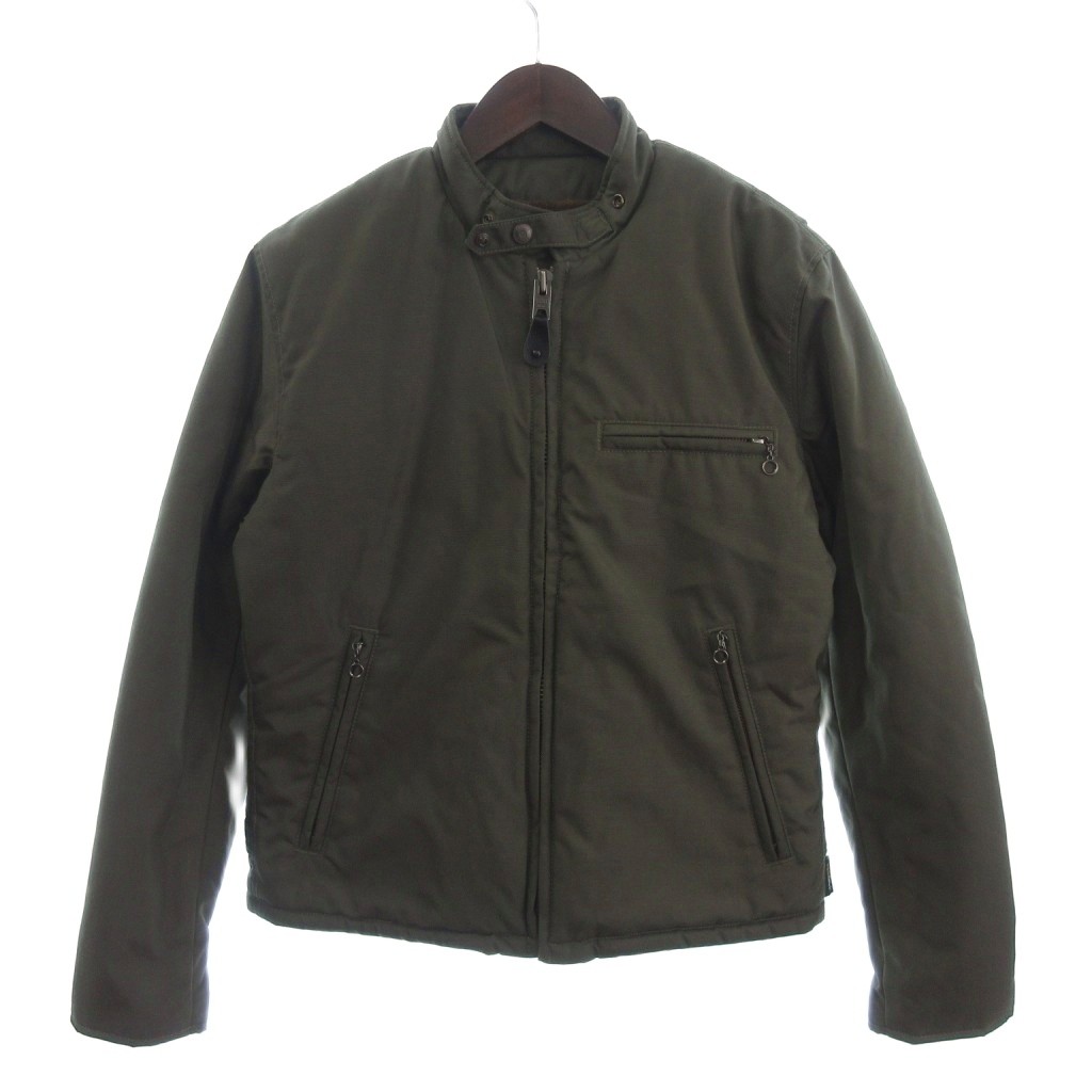 【中古】ショット SCHOTT ジャケット ブルゾン コーデュラナイロン フルジップ 3162016 裏ボア 緑 オリーブ M メンズ 【ベクトル 古着】 251119
