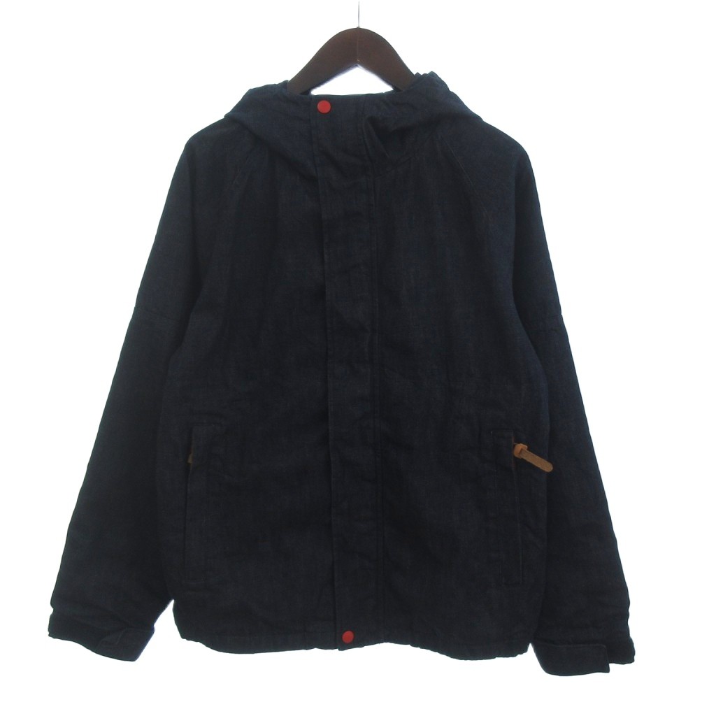【中古】ステューシー STUSSY お山パーカー 上衣 上衣 フルジップ ボンネット ロゴタイプ刺しゅう ジーンズ インディゴ 濃紺色 ダークネイビー S メンズ 【ベクター 古着】 251205