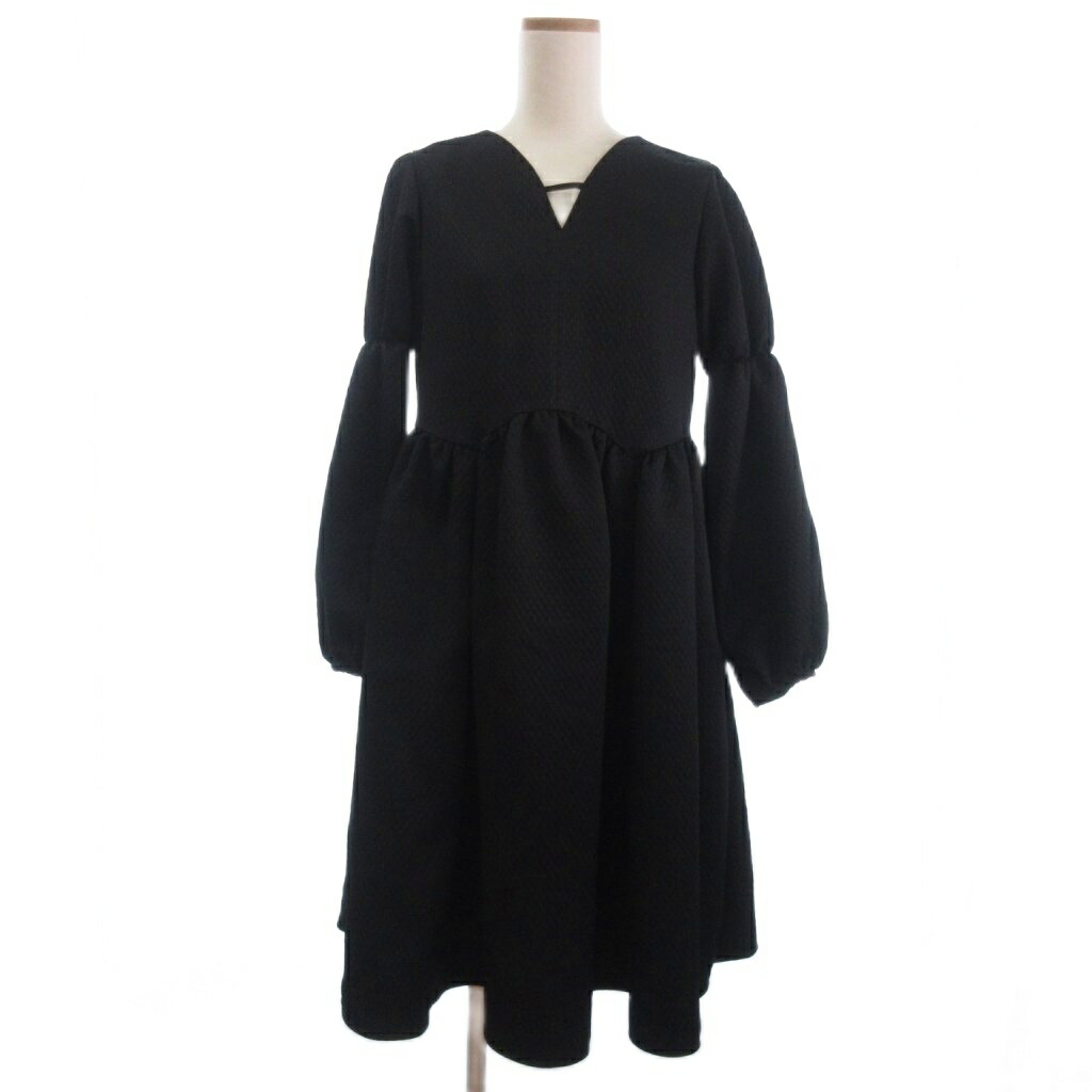 【中古】ルシェルブルー LE CIEL BLEU Matelasse Jacquard Dress マトラッセ ジャガード ドレス ワンピース 25A65617 ブラック 36 レディース 【ベクトル 古着】 251205