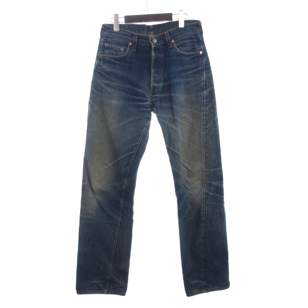 【中古】リーバイス Levi's ヴィンテージ 501 デニム ジーンズ ボタンフライ バレンシア工場 ボタン裏555 インディゴ 青 ブルー W31L36 メンズ 【ベクトル 古着】 260107