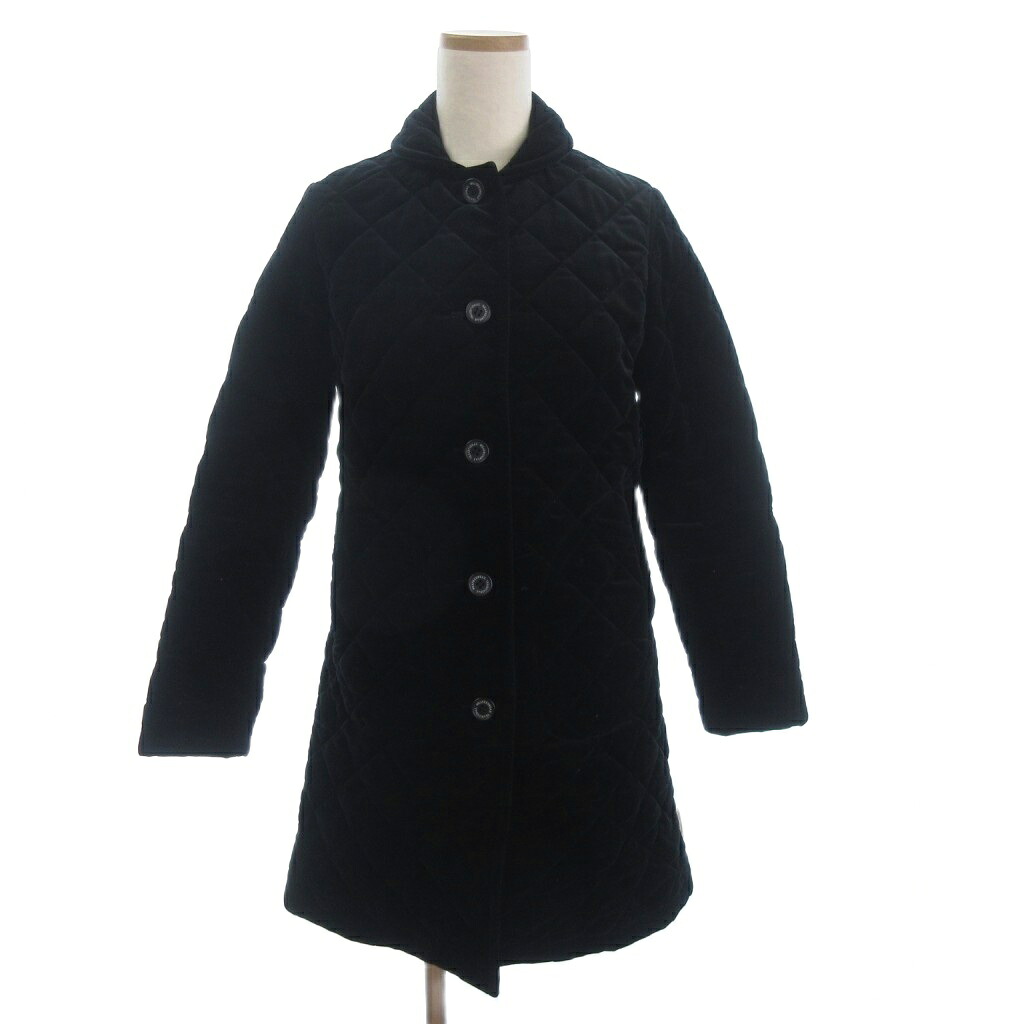 【中古】トラディショナルウェザーウェア Traditional Weatherwear キルティング厚地の外套 真っただ中丈 天鵞絨 黒 黒いこと 34 ■TC レディース 【ベクター 古着】 260124
