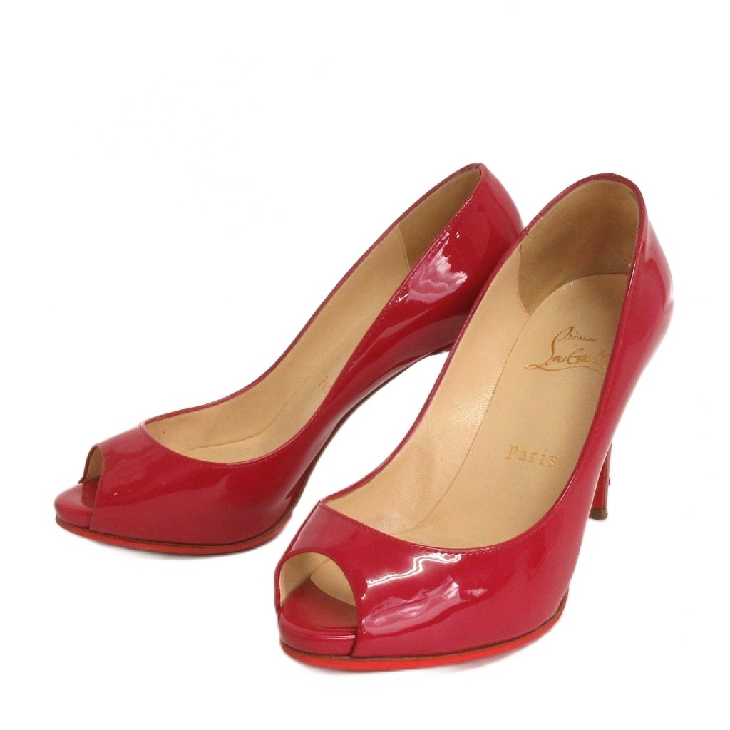 【中古】クリスチャンルブタン Christian louboutin パンプス ピン踵 オープントゥ さくら色 35 22珊位 靴 ■TC レディース 【ベクター 古着】 260205