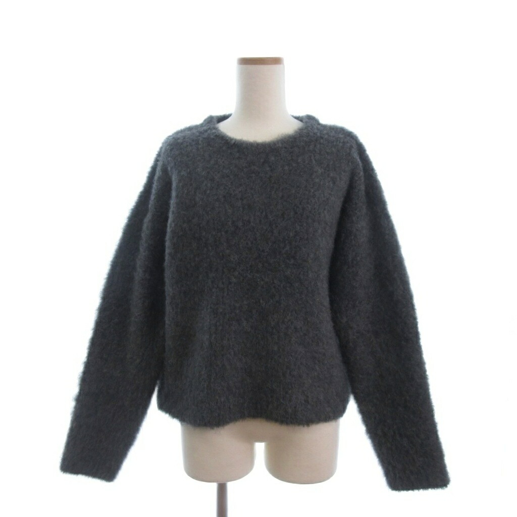 【中古】ウィムガゼット Whim Gazette 美品 ミックスヤーンクルーネックニット セーター 長袖 無地 WGZ1042405A0002 グレー F レディース 【ベクトル 古着】 260216