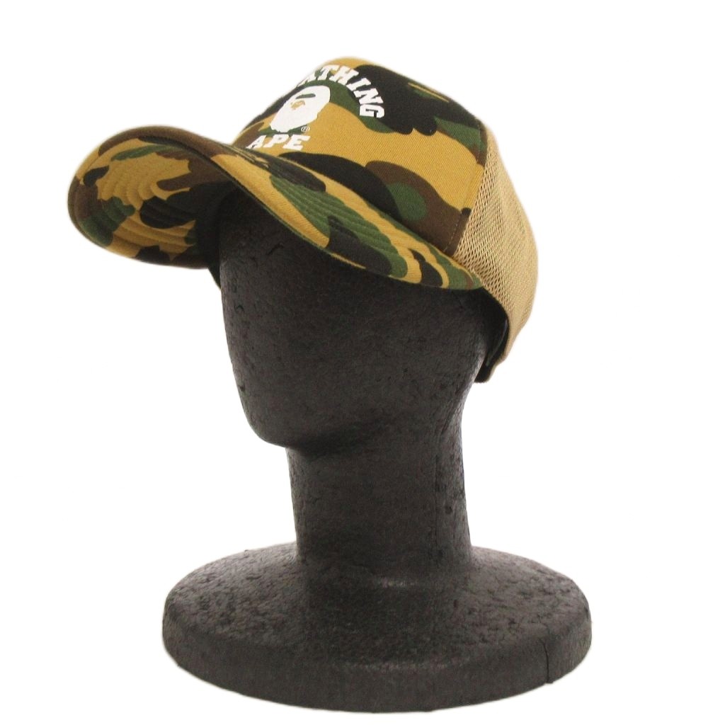 【中古】アベイシングエイプ A BATHING APE 美品 1st Camo College Mesh Cap メッシュキャップ カモフラ柄 001CPL801001M 黄系 F 帽子 メンズ 【ベクトル 古着】 260215