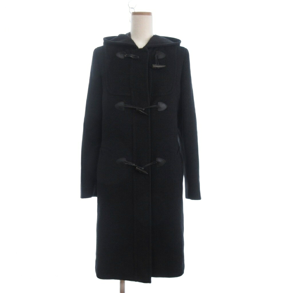 【中古】マックスマーラ MAX MARA ダッフルコート ウール ロング フーディ グレー F38 レディース 【ベクトル 古着】 260227