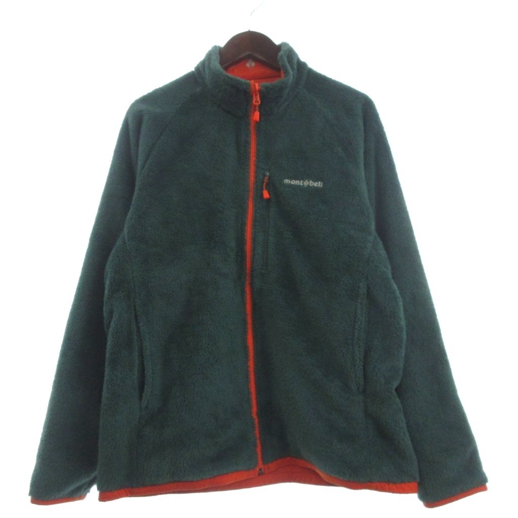 【中古】モンベル Montbell クリマエア リバーシブル フリースジャケット 長袖 ボア 1106703 緑 グリーン オレンジ L メンズ 【ベクトル 古着】 260322