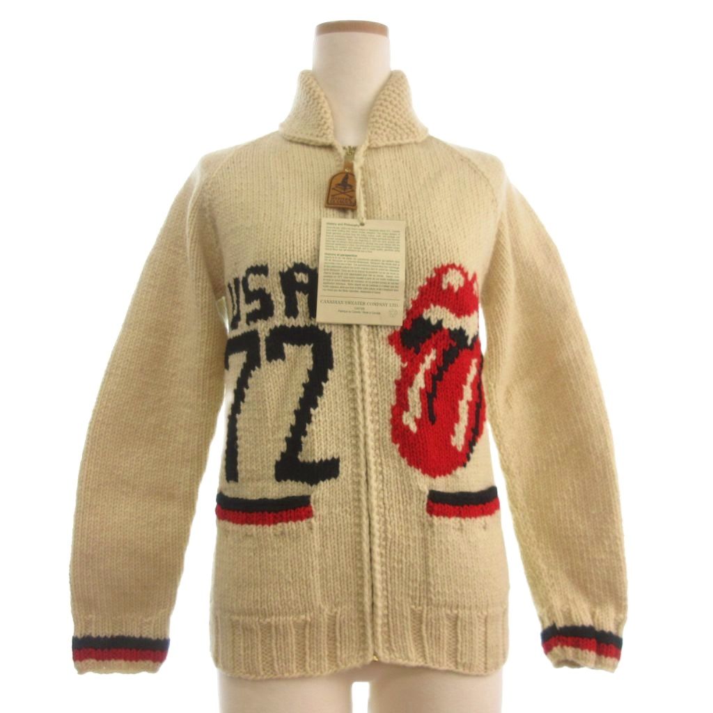 【中古】未使用品 ヒステリックグラマー HYSTERIC GLAMOUR ローリングストーンズ カウチンニット セーター ジャケット 長袖 フルジップ ウール アイボリー F レディース 【ベクトル 古着】 260323 17,208円