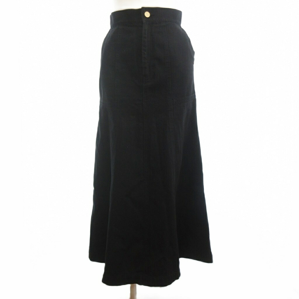 【中古】マメクロゴウチ Mame Kurogouchi Trapeze Demin Skirt スカート ロング MM22PF-SK714 1 黒 ブラック レディース 【ベクトル 古着】 260407
