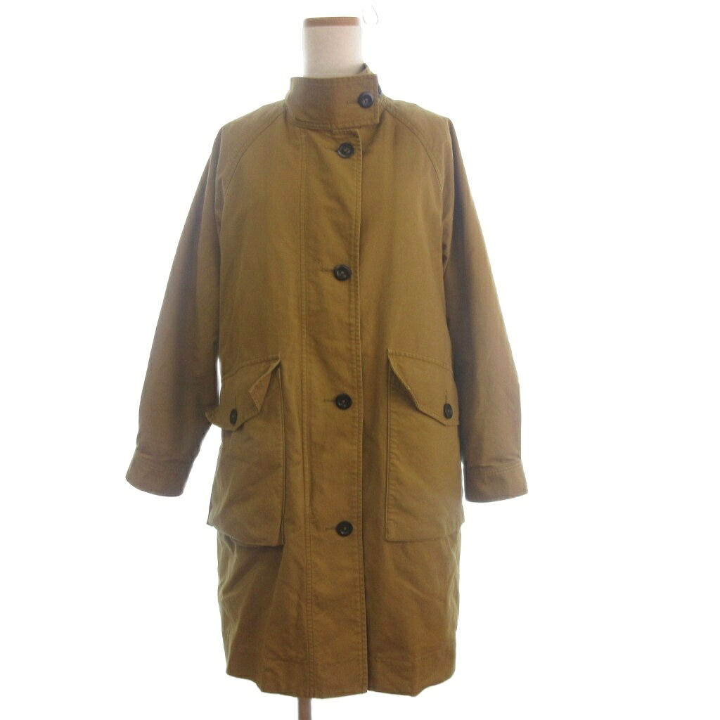 【中古】マーガレットハウエル MHL. UNEVEN COTTON CANVAS ダウンコート ミドル丈 パッチポケット ライナー付き 茶 ブラウン 1 レディース 【ベクトル 古着】 260404
