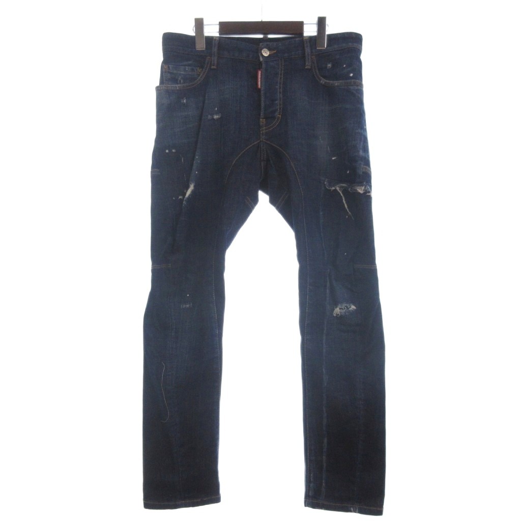 【中古】ディースクエアード DSQUARED2 TIDY BIKER JEAN デニムパンツ ジーンズ ダメージ加工 S74LB0714 S30342 青 ブルー 48 メンズ 【ベクトル 古着】 260409