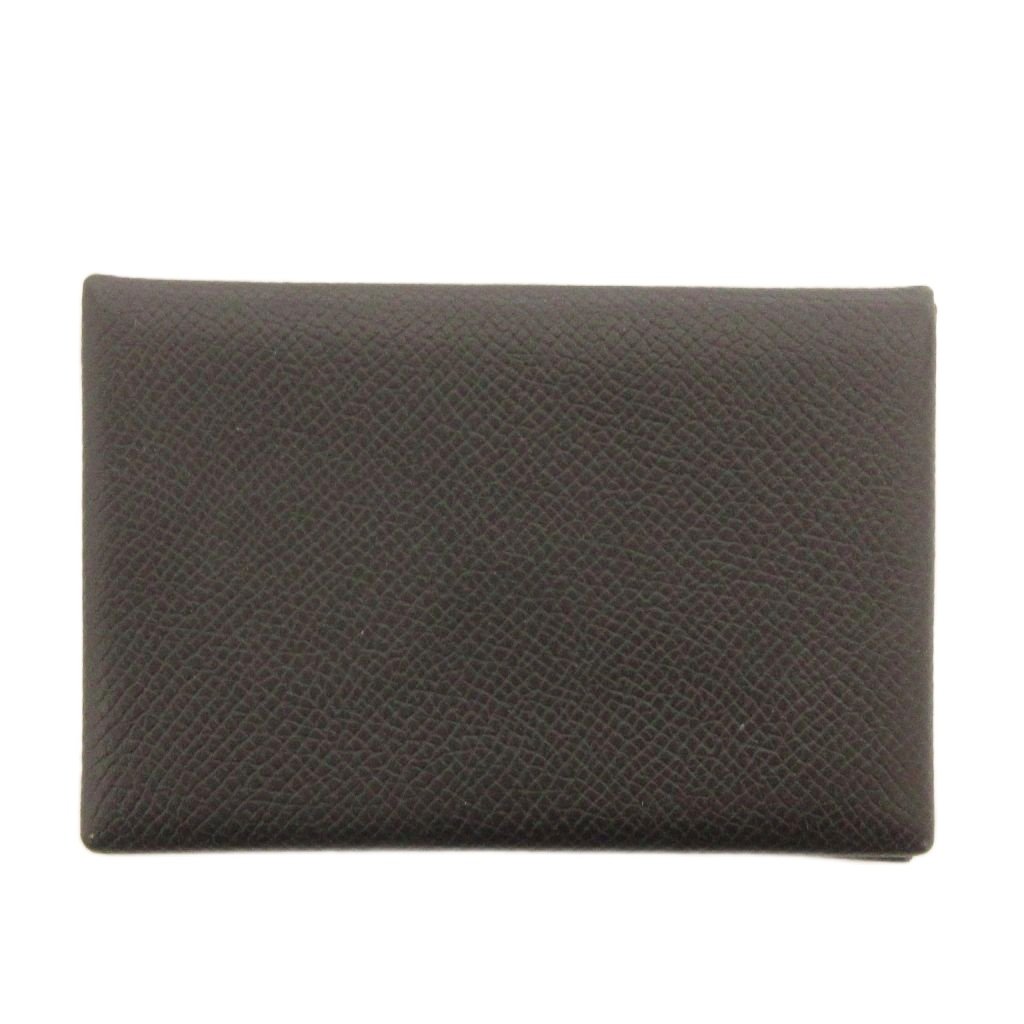 【中古】エルメス HERMES 美品 カルヴィ エプソン 歌留多容れもの 名刺入れ なめし革 D目じるし 黒 黒いこと 小物 メンズ レディース 【ベクター 古着】 260417
