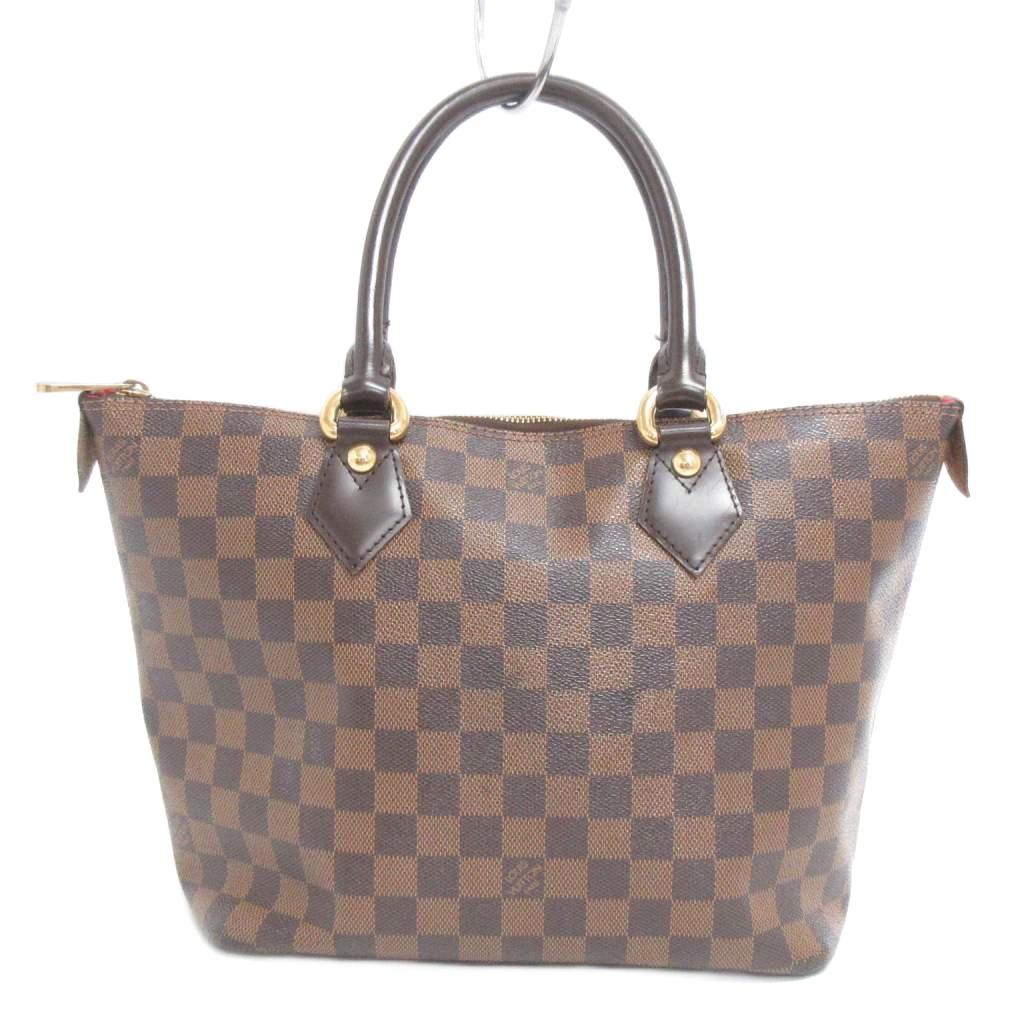 【中古】ルイヴィトン LOUIS VUITTON ダミエ エベヌ サレヤPM トートバッグ 肩かけ N51183 茶 赤銅色 鞄 レディース 【ベクター 古着】 260515