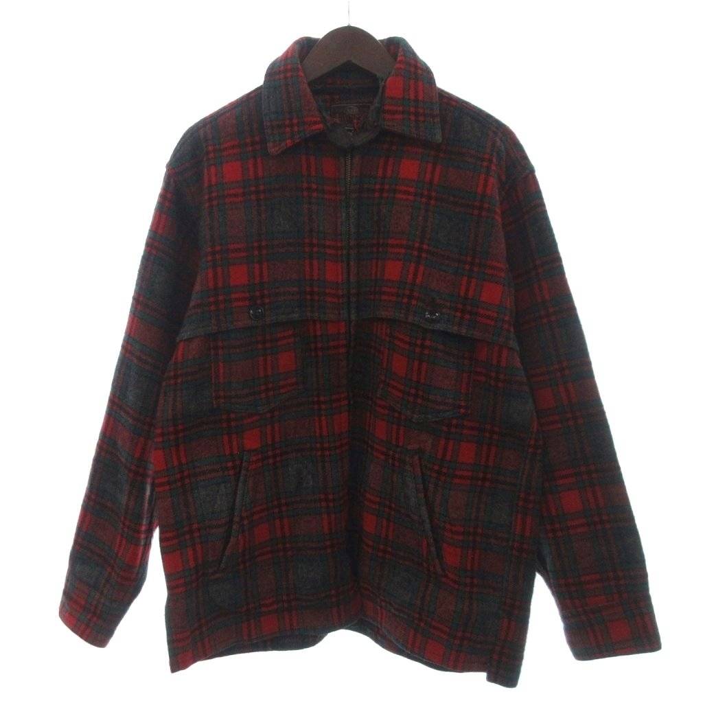 【中古】ジョンソンウーレンミルズ Johnson Woolen Mills 50s ヴィンテージ 羊毛上衣 上衣 フルジップ 読み合わせる 赤 赤いこと 16 メンズ 【ベクター 古着】 260518