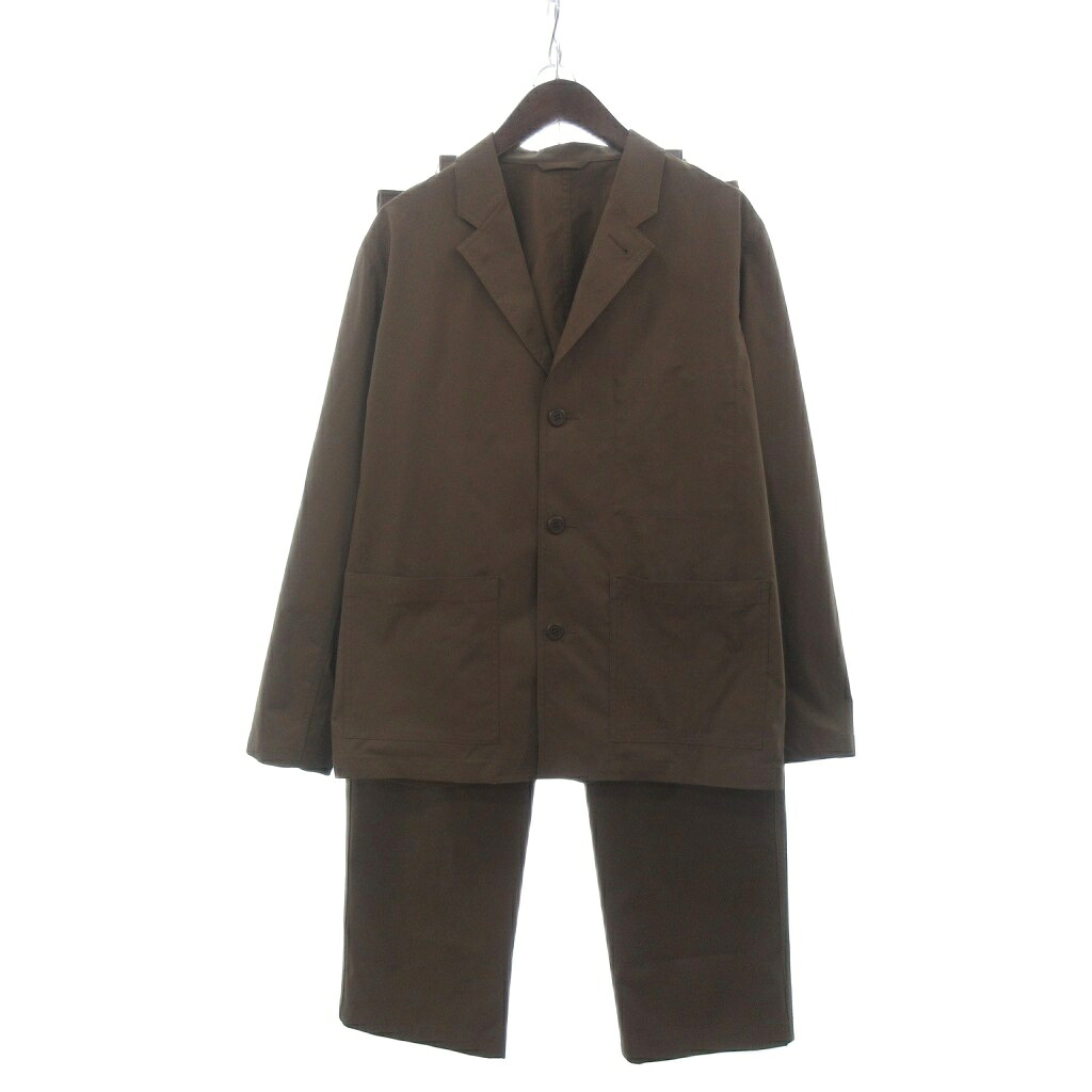 【中古】ユニクロ UNIQLO C 美品 セットアップ イージーワークジャケット ズボン下 無地 476645 475601 茶 赤銅色 L M メンズ 【ベクター 古着】 260526