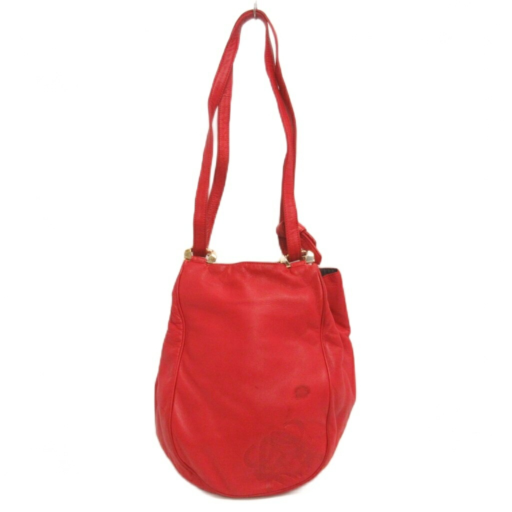 【中古】ロエベ LOEWE アナ瓦 ショルダーバッグ 曲がった掛け なめし革 赤 赤いこと 鞄 レディース 【ベクター 古着】 260528
