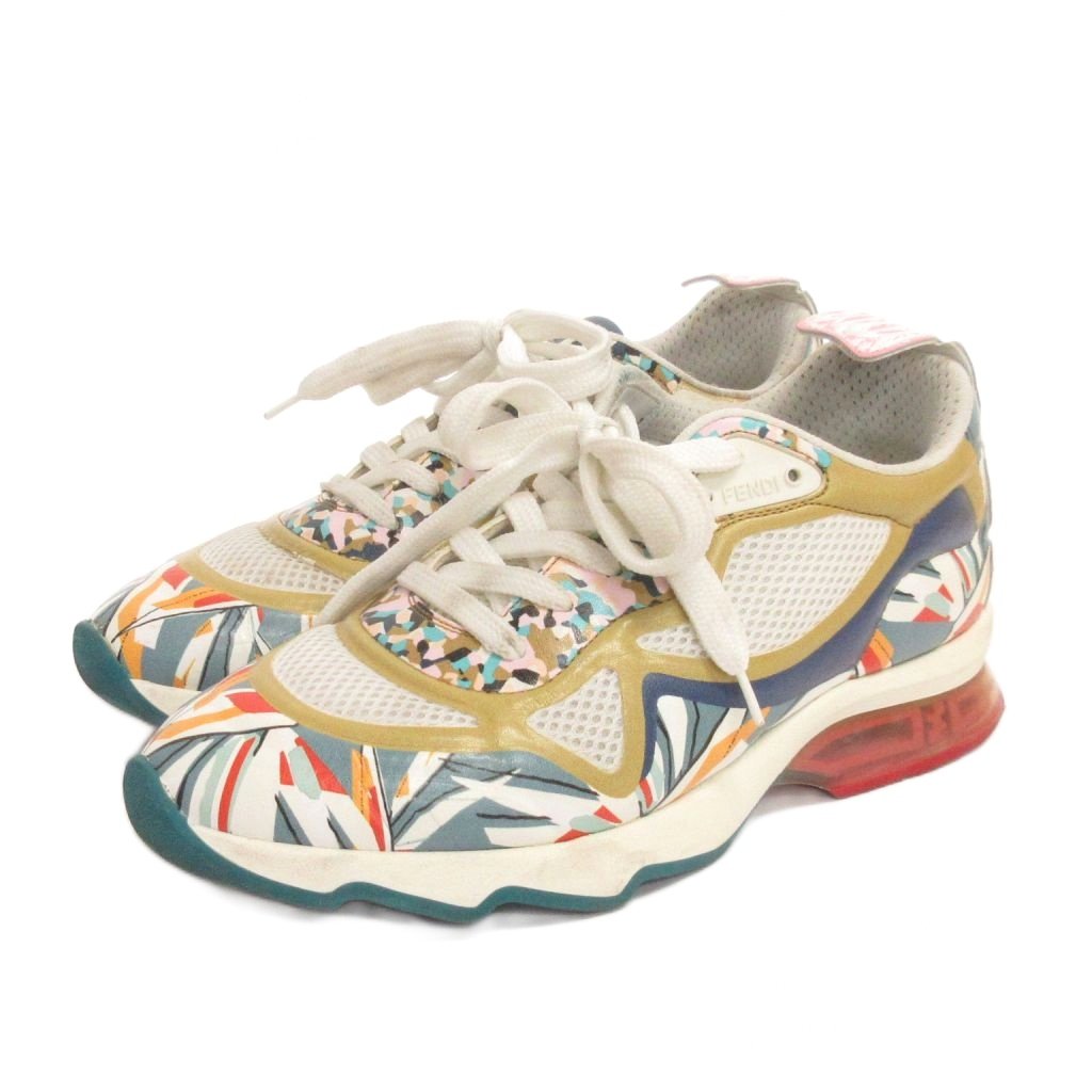 【中古】フェンディ FENDI スニーカー メッシュ 総柄 5160 マルチ色合い 35.5 靴 レディース 【ベクター 古着】 260601