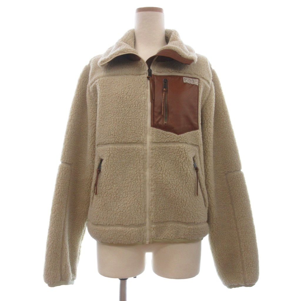 【中古】ポロ ラルフローレン POLO RALPH LAUREN フリースジャケット 長袖 ジップアップ ボア M 象牙色 レディース 【ベクター 古着】 260609