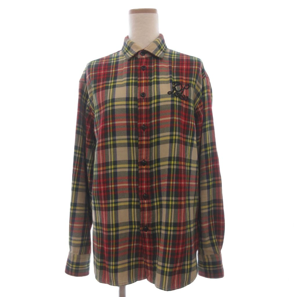 【中古】ポロ バイ ラルフローレン Polo by Ralph Lauren 美品 綿ネルプルオーバー ロゴタイプ ビーズ刺しゅう 長袖 読み合わせる柄 4 ベージュ 赤系 レディース 【ベクター 古着】 260609