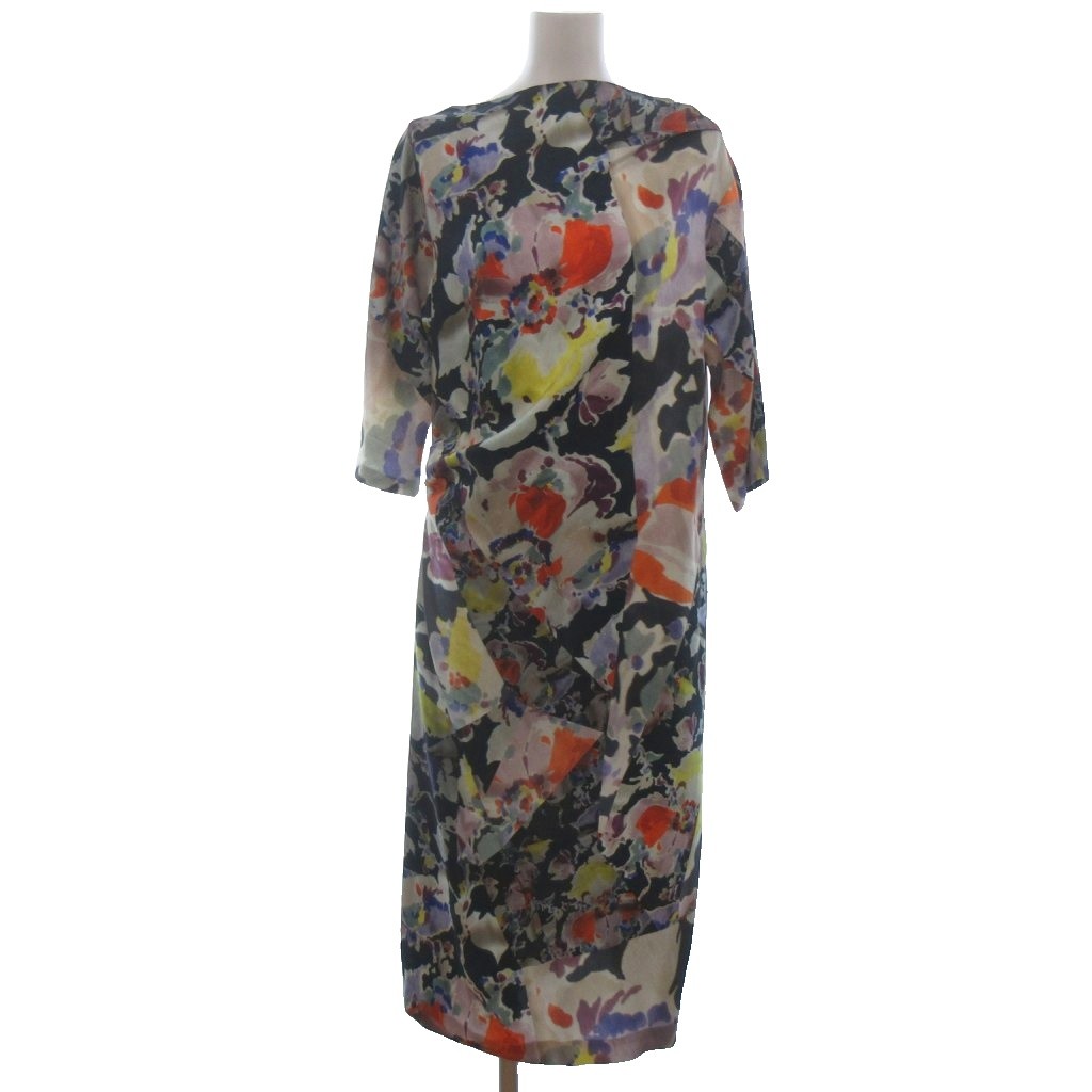 【中古】ドリスヴァンノッテン DRIES VAN NOTEN シルク フラワープリント ワンピース タック 花柄 マルチカラー 38 ☆AA★ レディース 【ベクトル 古着】 260626|ブランド古着の買取販売ベクトル