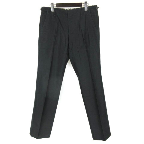 【中古】ヒューゴボス HUGO BOSS パンツ コットン ストライプ 48 ブラック 220624E メンズ 【ベクトル 古着】 220624
