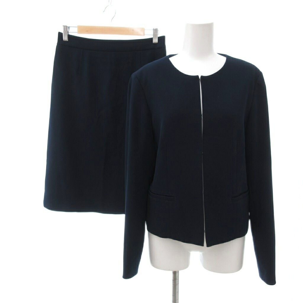 楽天市場】PLST プラステ スーツ ネイビー 紺 ノーカラージャケット XS