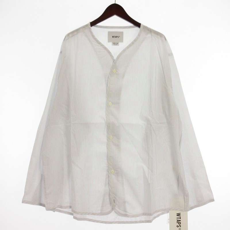 【中古】未使用品 ダブルタップス WTAPS タグ付き 25AW SCOUT 02 / LS / COTTON. BROADCLOTH. TEXTILE ストライプ シャツ 長袖 252CWDT-SHM07 ホワイト系 4 メンズ 【ベクトル 古着】 251222
