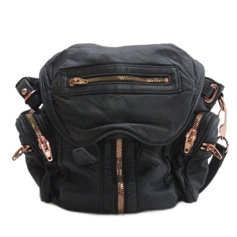 美品　ALEXANDER WANGブラックレザーバッグ　リュック　ラムスキン ALEXANDER WANG ブラックレザーリュック☆ラムスキン - メルカリ