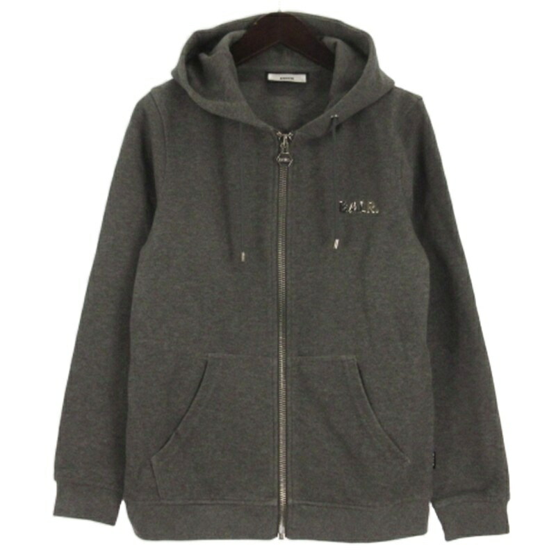 【中古】山高帽子 BALR 金属元素ロゴタイプ 汗水 パーカー ジップアップ 薄墨色 XS メンズ 【ベクター 古着】 260126