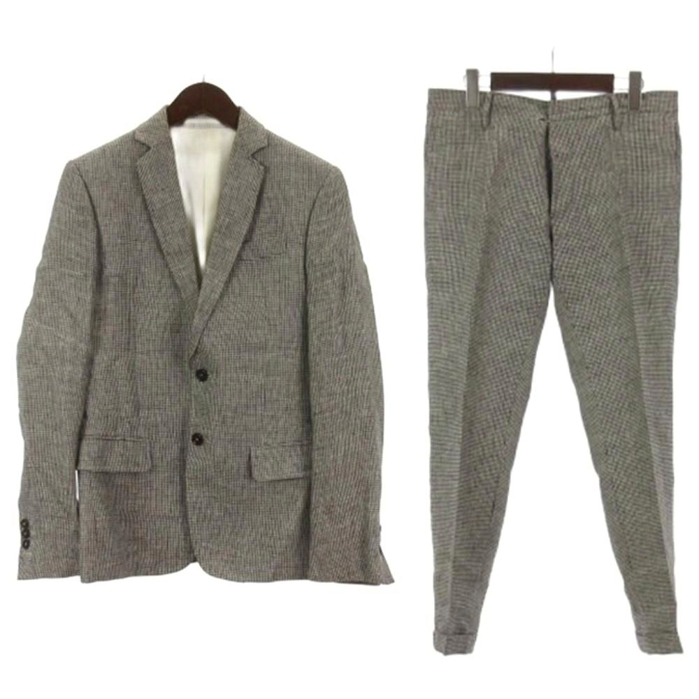 【中古】ディースクエアード DSQUARED2 背広 セットアップ リネン 総柄 黒いこと系 46 ■GY62 メンズ 【ベクター 古着】 260507