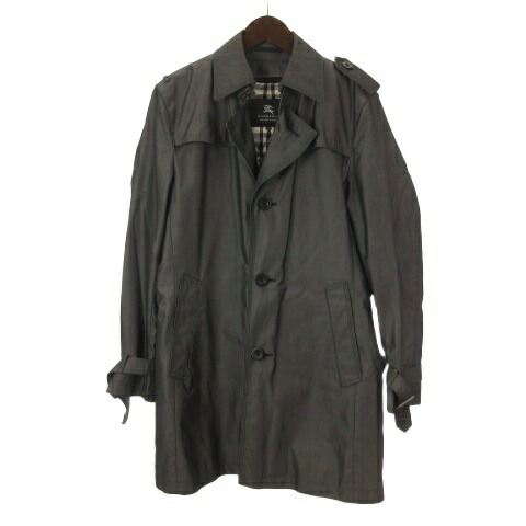 【中古】バーバリーブラックレーベル BURBERRY BLACK LABEL トレンチコート ラインドライブ付き添い人 ロング 裏地照合のしるし M 薄墨色系 ■GY62 メンズ 【ベクター 古着】 260426