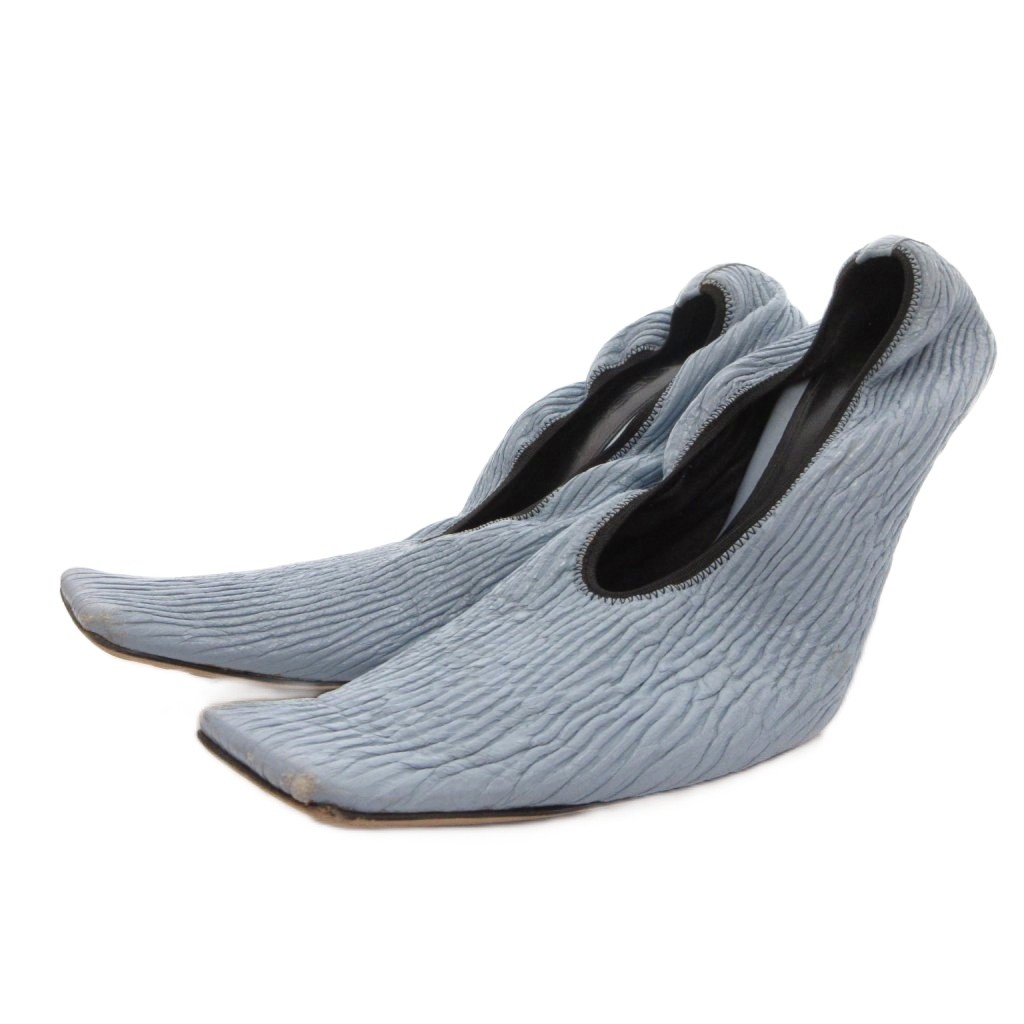 【中古】ボッテガヴェネタ BOTTEGA VENETA パンプス 踵 スクエアトゥ なめし革 36 水色 ともし火青碧 /FF ■GY62 レディース 【ベクター 古着】 260408