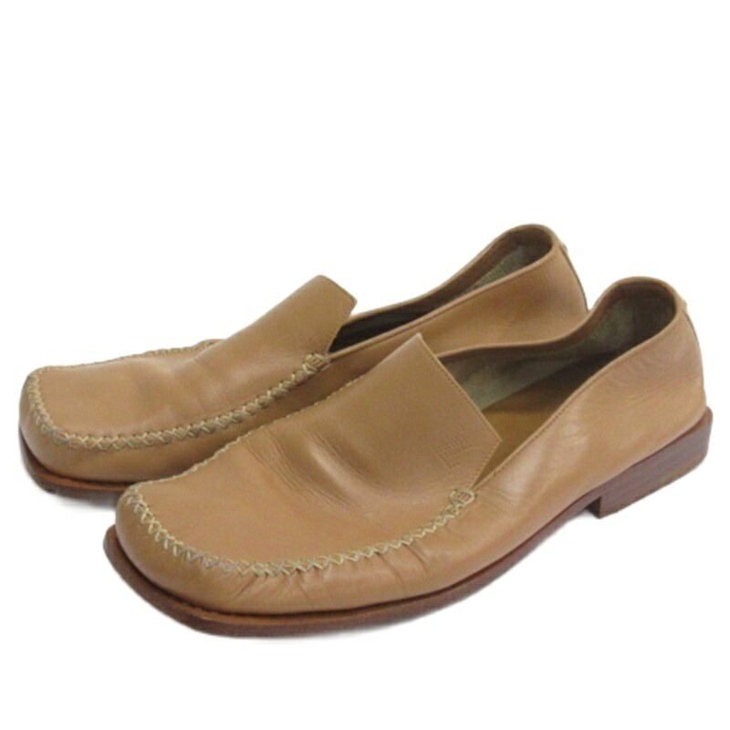 【中古】ルイヴィトン LOUIS VUITTON なめし革 シューズ 置き目毛革 スリッポン ウッドソール 赤銅色 9 27.5珊 ■GY62 メンズ 【ベクター 古着】 260406