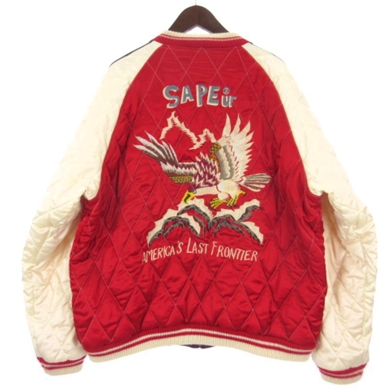 【中古】SAPEur サプール AMERICAN LAST FRONTIER スカジャン ジャケット レッド パープル XXL メンズ 【ベクトル 古着】 260330