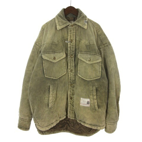【中古】未使用品 ミハラヤスヒロ MIHARA YASUHIRO 25AW パファー コーデュロイ シャツ ジャケット 中綿 48 カーキ A15SH035-0 メンズ 【ベクトル 古着】 260405