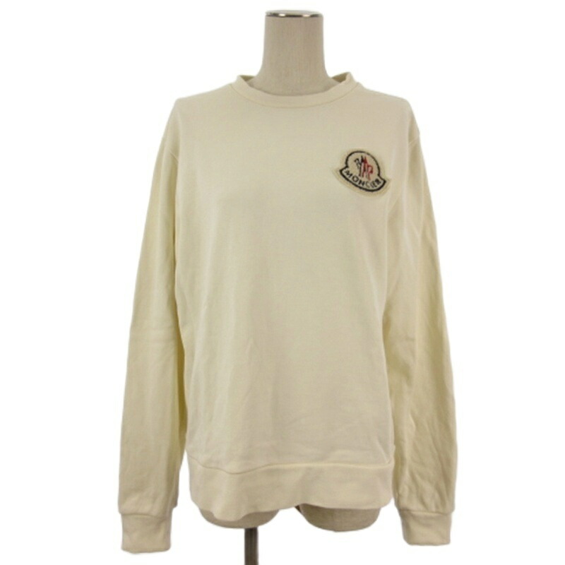 【中古】モンク線路 MONCLER FELPA GIROCOLLO SWEATSHIRT ロゴタイプ紋章 調教師 汗水 裏毛 白いこと S レディース 【ベクター 古着】 260415