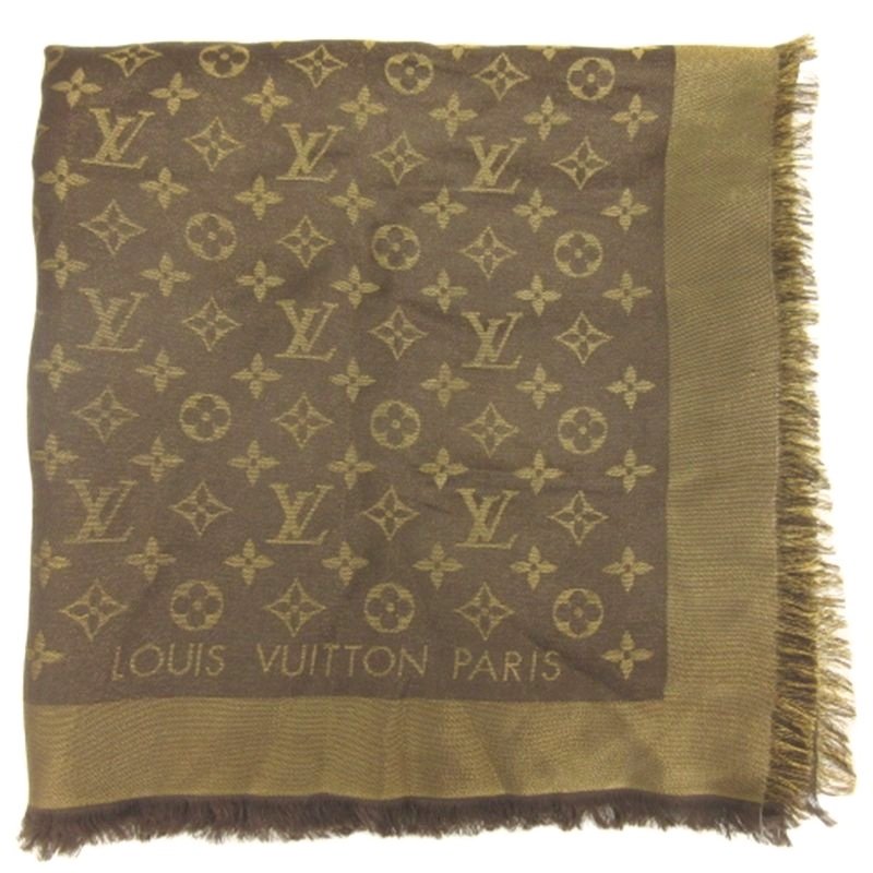 【中古】ルイヴィトン LOUIS VUITTON モノグラム シャイン 大判 肩かけ 袈裟 M75122 赤銅色 ☆AA★ レディース 【ベクター 古着】 260516