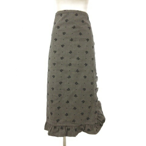 【中古】ローブドシャンブル robe de chambre COMME des GARCONS コムデ給仕 さあ美 スコート ロング フラウンス チドリ透かし彫り 刺しゅう 黒いこと系 レディース 【ベクター 古着】 260607