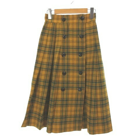 【中古】イヴサンローラン YVES SAINT LAURENT 前名取り草 読み合わせる 筋目 さあ美 スコート ひざ丈 S 羊毛 洋芥子 レディース 【ベクター 古着】 260610