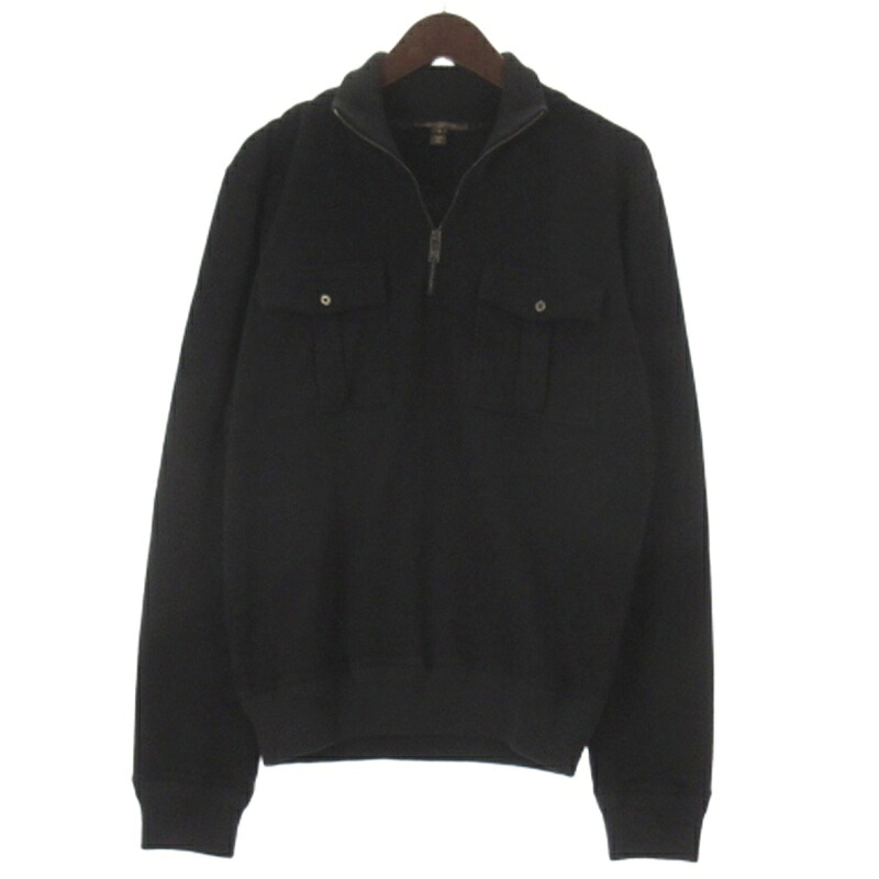 【中古】ルイヴィトン LOUIS VUITTON ハーフジップ トレーナー ニット ウール カシミヤ混 ブラック S メンズ 【ベクトル 古着】 260717｜ブランド古着の買取販売ベクトル